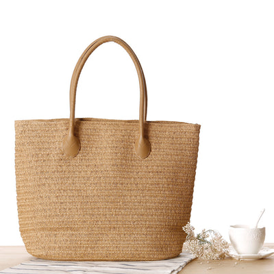 Bolsa de Playa Redonda Tejida a Mano - Bolso Cruzado de Ratán para Mujer - Image 69