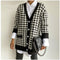Cardigan Suelto Tipo Suéter Pied de Poule Casual Urbano