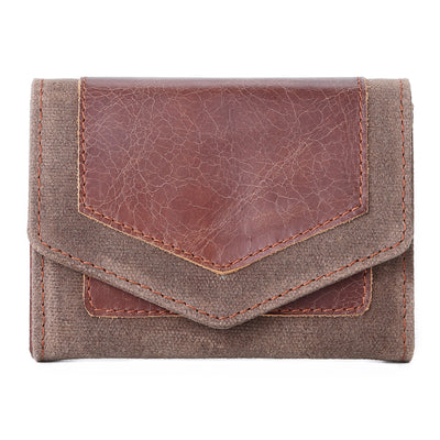 Cartera Minimalista de Cuero Vegetal y Lona Encerada - Image 8