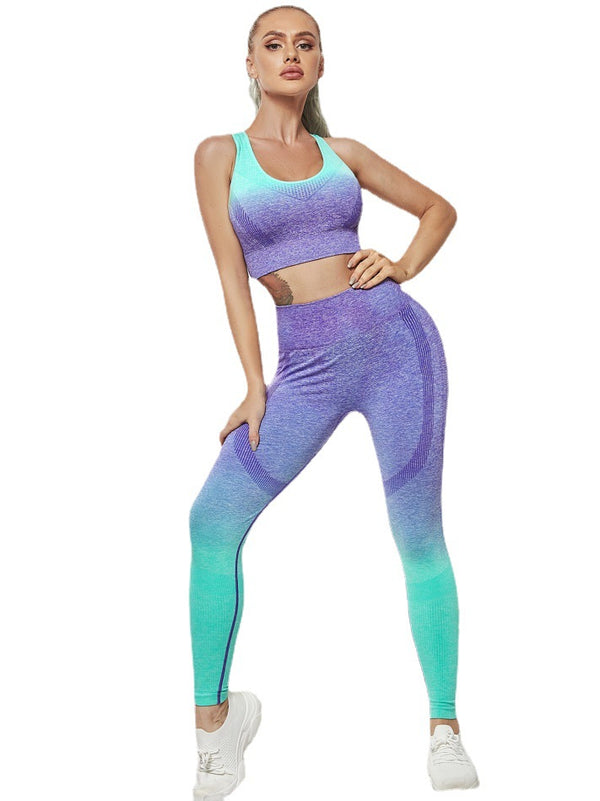 Conjunto de Yoga Tie Dye con Degradado de Colores