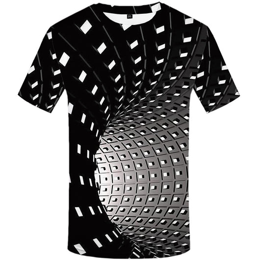 Playera Hombre Cuello Redondo con Patrón Geométrico 3D - Image 13