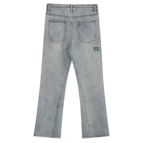 Jeans Acampanados con Bordado de Letras para Hombre - Marca Burr