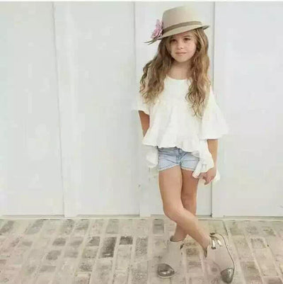 Camiseta de algodón slub para bebé niña