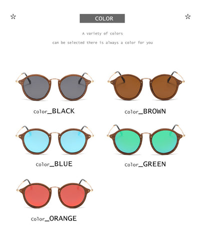 Gafas de Sol Redondas en Madera de Nogal - Estilo Casual Versátil - Image 14