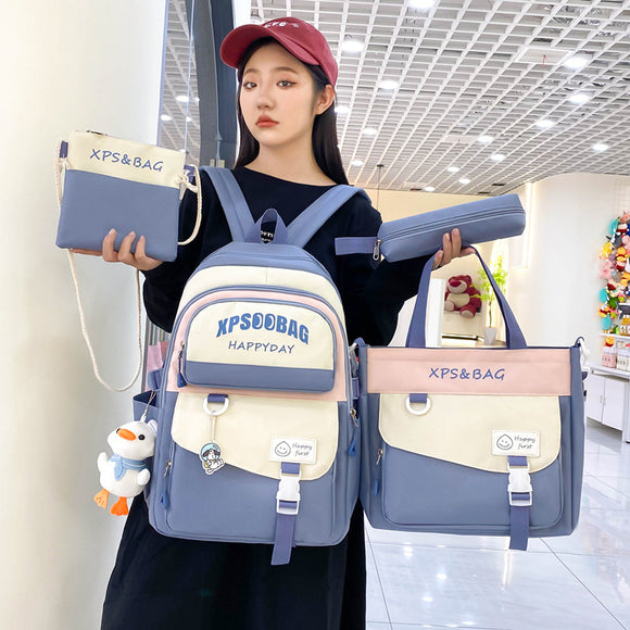 Mochila Escolar de 4 Piezas para Secundaria