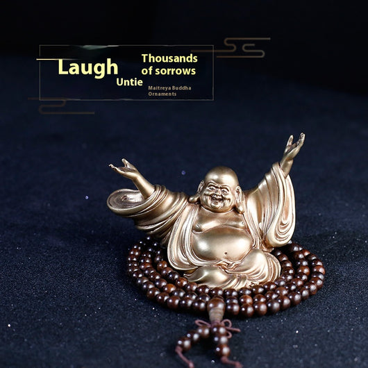 Decoración Buda Maitreya en Latón - Artesanía Exquisita para tu Auto - Image 2