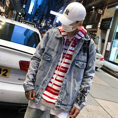 Chaqueta de Denim con Estampado Graffiti Cartoon - Image 5