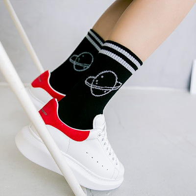 Calcetines Deportivos de Algodón con Diseño Planeta de Dos Bandas - Image 4