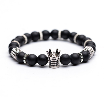 Pulsera de Cobre con Incrustación de Micro Corona y Circonita Blanca Natural - Image 5