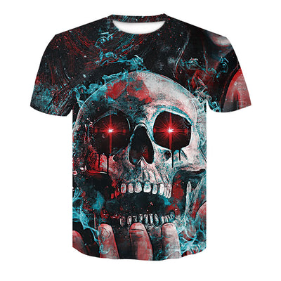 Playera Hombre Calavera Póker 3D - Cuello Redondo Manga Corta Verano Casual - Image 20