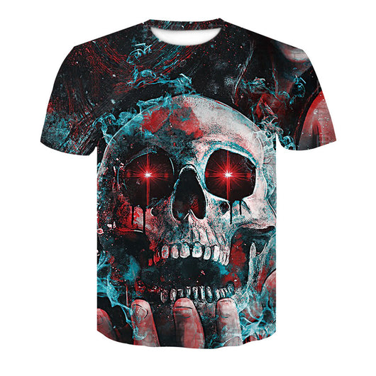 Playera Hombre Calavera Póker 3D - Cuello Redondo Manga Corta Verano Casual - Image 20