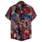 Camisa de Lino Estampado Étnico Africano para Hombre