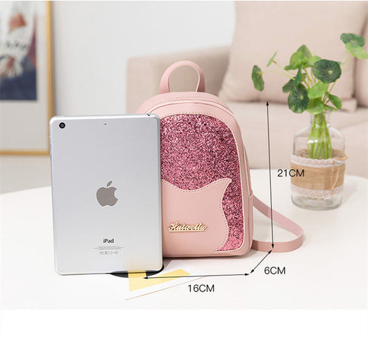 Mochila Mini Brillante para Mujer - Bolso Versátil con Lentejuelas y Monedero - Image 6