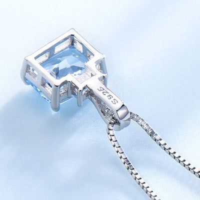 Cadena de Clavícula con Topacio Nano Azul Cielo Rectangular - Image 10