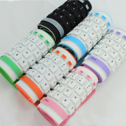 Teclado Curvo Plegable de Silicona Silencioso e Impermeable - Image 11
