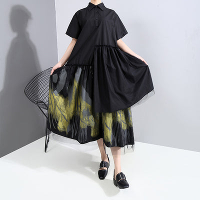 Falda Puffy Midi Ajustada con Malla - Elegancia Temperamental - Image 4
