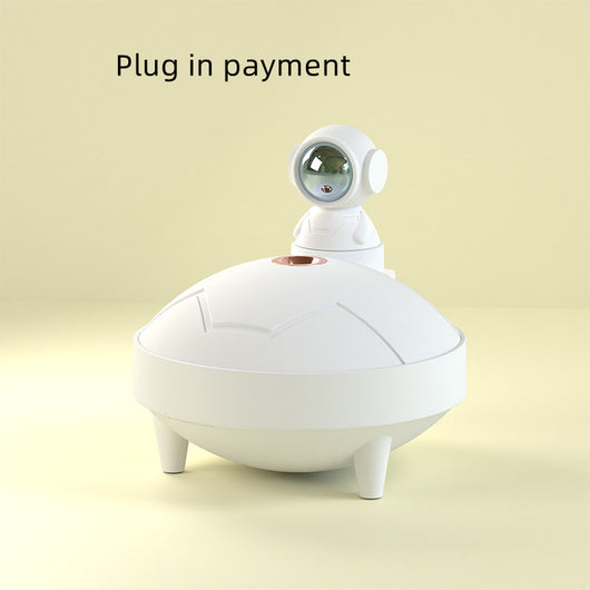 White astronaut sunset lamp humidifier with a 360-degree rotating head and two spray modes, on a light background. - Image 8
