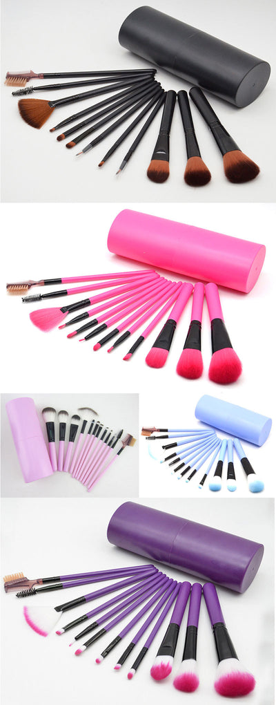 Set de 12 Brochas de Maquillaje Profesional - Rubor, Sombra y Delineador - Image 20
