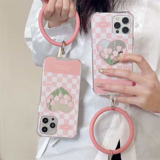Funda Espejo Floral con Pulsera para iPhone 13 - Image 9