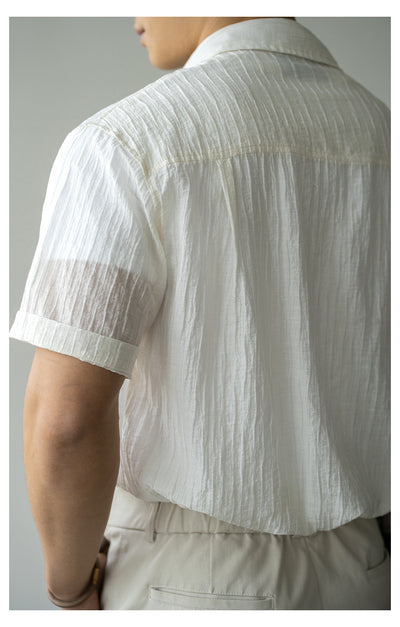 Camisa de Negocios Manga Corta para Hombre con Cuello Clásico - Image 26
