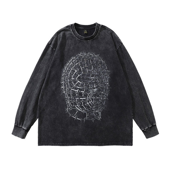 Remera Manga Larga Estampada Diseño Exclusivo Efecto Desgastado - Image 3