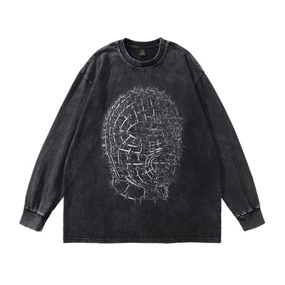 Remera Manga Larga Estampada Diseño Exclusivo Efecto Desgastado - Image 3