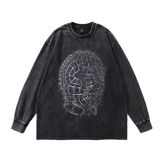 Remera Manga Larga Estampada Diseño Exclusivo Efecto Desgastado - Image 3