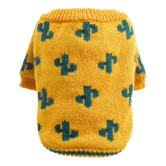 Suéter Cálido para Perros y Gatos con Diseño de Cactus y Cúrcuma
