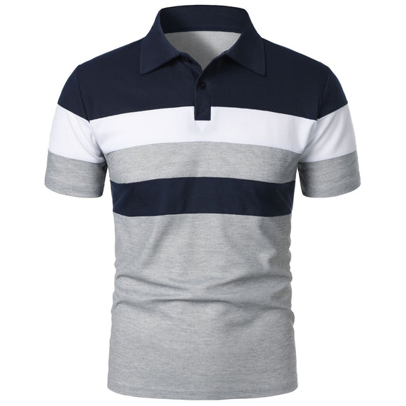 Men's Striped Chest Contrast Sports T-Shirt