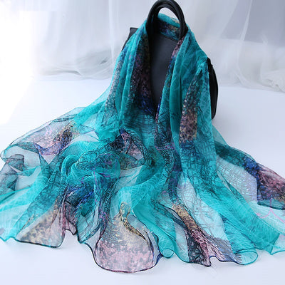 Pañuelo de Seda Decorativo Versátil para Mujer - Image 44