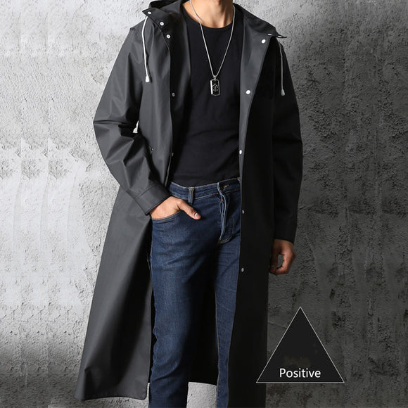 Impermeable Largo Negro de Cuerpo Completo