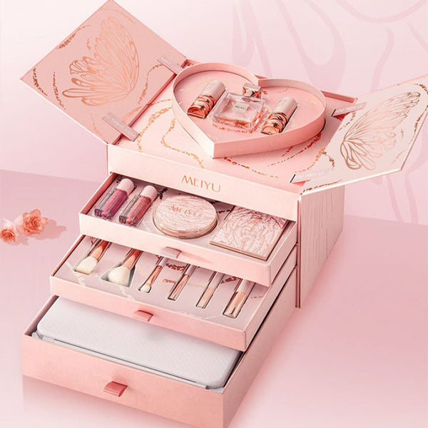 Set de Labiales Navideños para Niñas - Caja de Regalo de Cosméticos