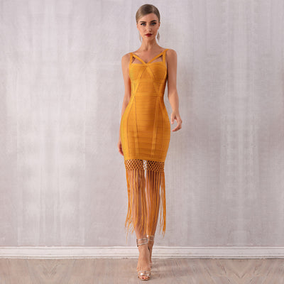 Vestido Bandage con Flecos - Image 3