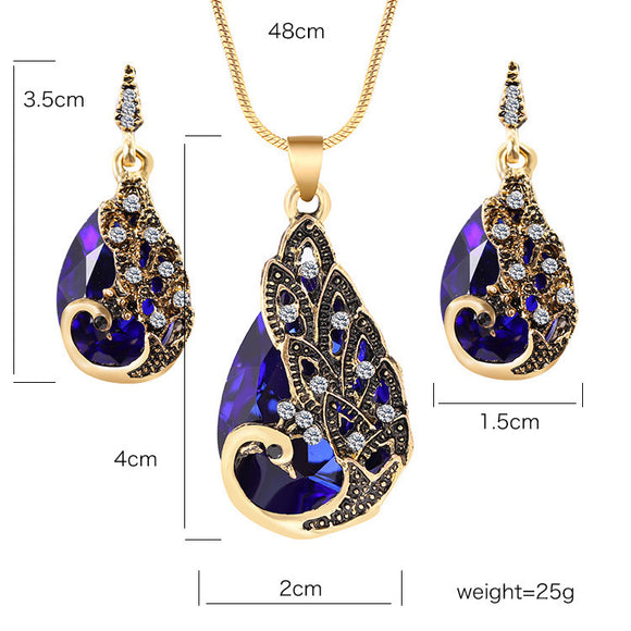 Conjunto de Collar Colgante y Aretes a Juego