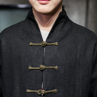 Chaqueta de Algodón y Lino con Detalles en Contraste - Image 3