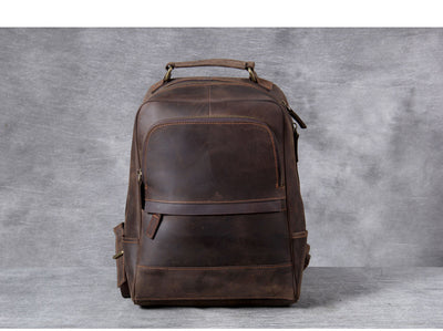 Mochila de Cuero Crazy Horse Estilo Retro para Hombre - Image 13