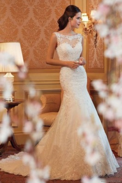 Vestido de Novia Cola de Pez con Encaje Elegante