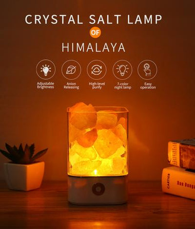 Lámpara LED de Sal del Himalaya con Luz de Cristal USB - Image 8