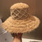 Sombrero de Rafia Tejido a Mano con Perlas - Colección Verano