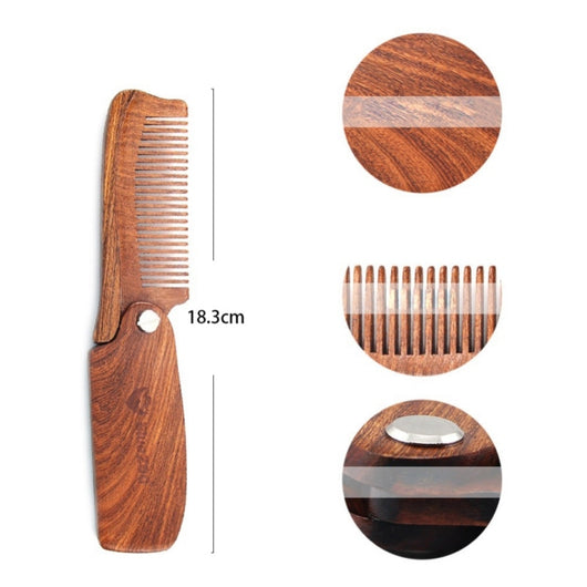Peine Plegable con Estuche de Cuero - Cuidado Profesional para Barba y Cabello - Image 3