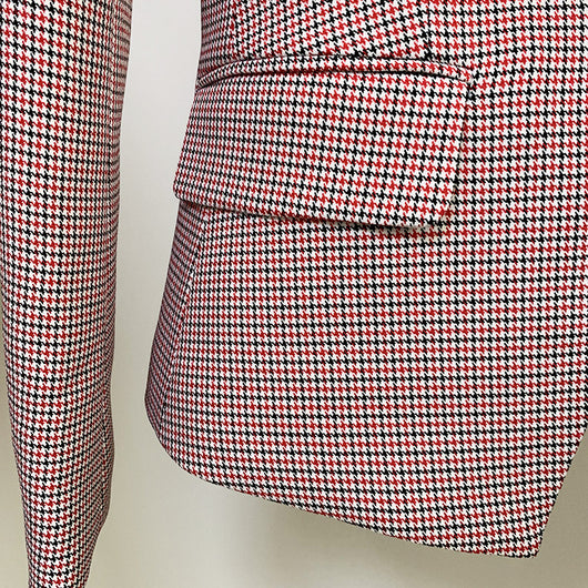 Blazer Cuadros Pied de Gallo Mujer Doble Botonadura Manga Larga - Image 18