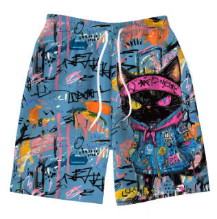 Shorts de Baño Hombre con Estampado 3D Graffiti - Image 7