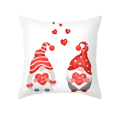 Funda de Almohada Día de San Valentín Letras Cartoon Roja - Tela Melocotón - Image 32