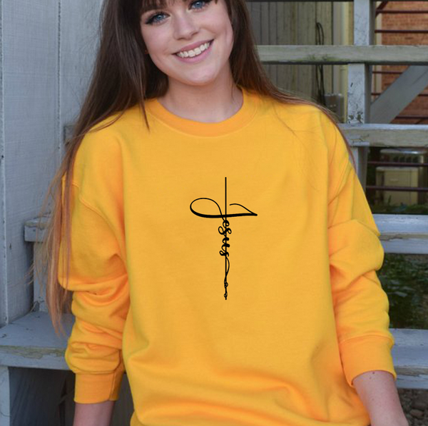 Suéter Estampado Faith Cross - Diseño Urbano Otoño Invierno Unisex
