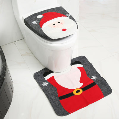 Juego de Decoración Navideña para Baño - Cortina de Ducha y Funda de Inodoro Papá Noel - Image 11