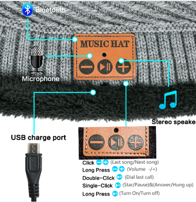 Gorro Tejido Bluetooth con Forro Polar - Conectividad Inteligente - Image 3