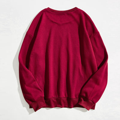 Blusa Suelta de Manga Larga con Letras - Diseño Rejuvenecedor en Colores Sólidos - Image 21