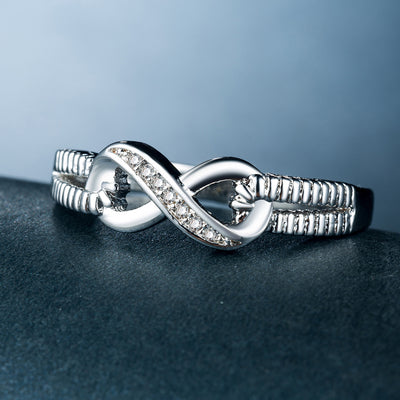 Anillo de Boda para Mujer Chapado en Oro Blanco con Circonita - Image 2
