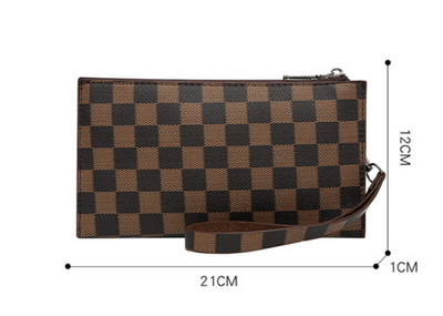 Billetera Plaid con Cierre de Cremallera para Hombre Fashion Personality - Image 6