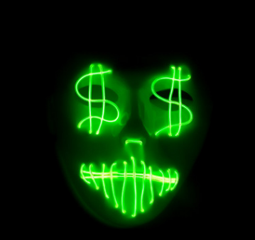 Máscara de Fiesta LED con Diseño de Dólar - Image 5
